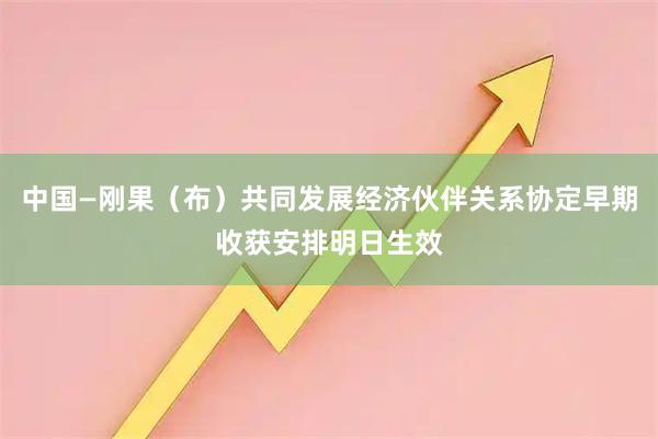 中国—刚果（布）共同发展经济伙伴关系协定早期收获安排明日生效