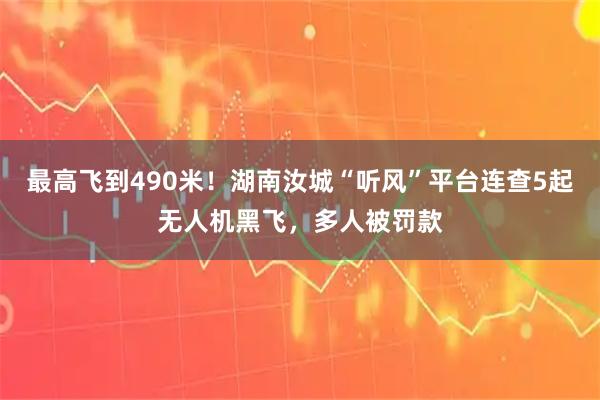 最高飞到490米！湖南汝城“听风”平台连查5起无人机黑飞，多人被罚款
